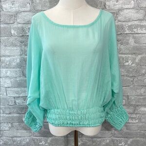 Andi Bagus Green Blouse with Relaxed Boxy Smock fit